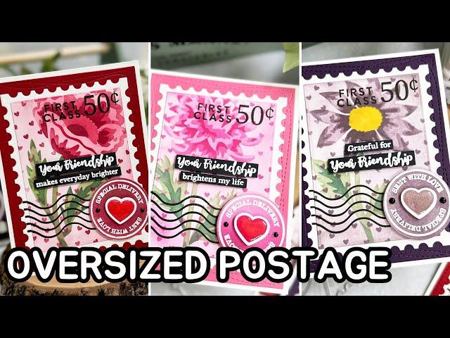 Oversized POSTAGE Cards with Waffle Flower