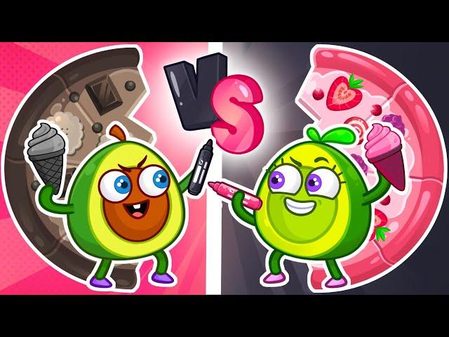 Black vs Pink Food Challenge || Funny Stories for Kids by Pit & Penny 