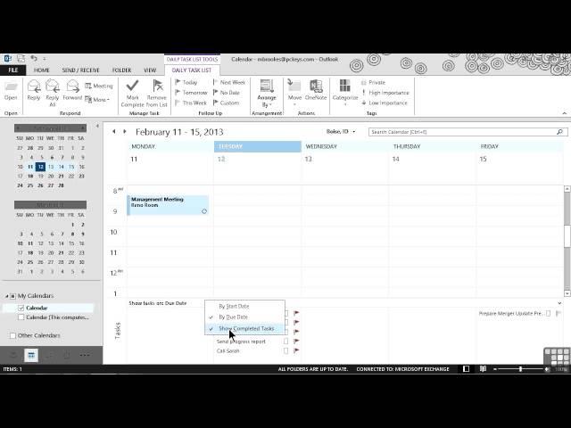 Microsoft Outlook 2013 Tutorial | Adding Tasks To The Calendar