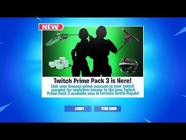 New *FREE* "TWITCH PRIME PACK 3" RELEASE DATE! (Fortnite FREE SKIN PACK)