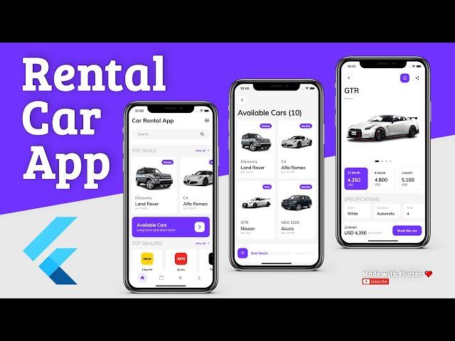 Flutter App UI - Car Rental - Speed Code