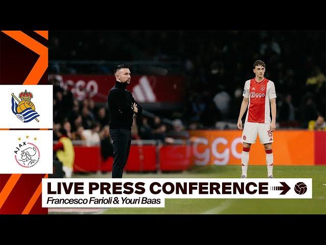 ️  LIVE 18:00 | Persconferentie Francesco Farioli & Youri Baas | Real Sociedad - Ajax