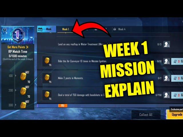 Season 1 royal pass missions explained pubg mobile // week 1 rp Missions M1 season 1