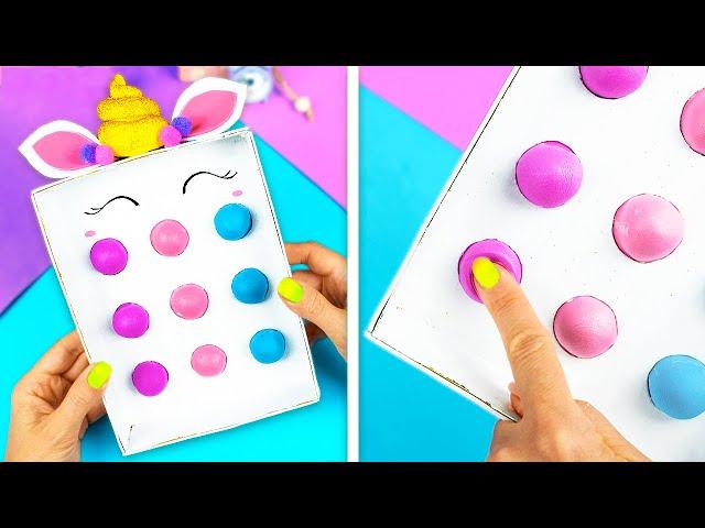 Как сделать Поп ит Антистресс Игрушка Единорог! Diy Pop it fidget toy из бумаги