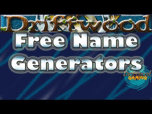 Free Name Generators for your games