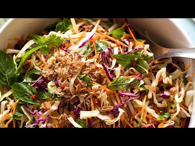 Asian Slaw - Crunchy Asian Cabbage Salad with Sesame Dressing