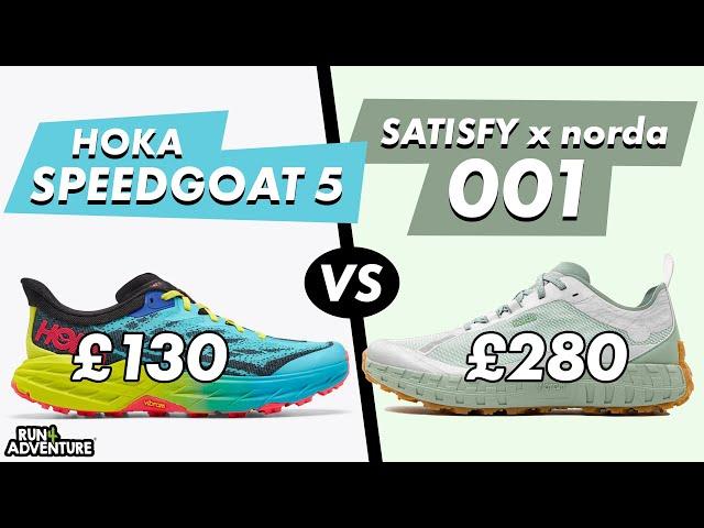 HOKA SPEEDGOAT 5 vs SATISFY NORDA 001 | Does more expensive mean better performance? | Run4Adventure