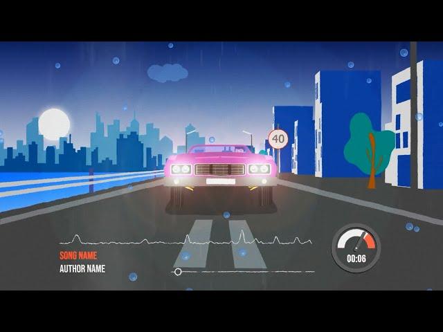 Car Jump Animation with Music Visualizer - After Effects Template