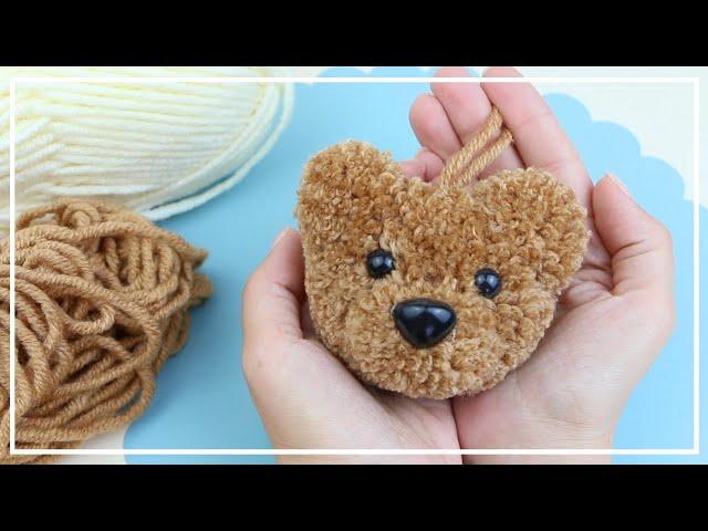 How to make a Pompon Bear  Charm teddy bear pompon Idea DIY NataliDoma