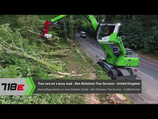 SENNEBOGEN 718 E-Series - Tree care on a busy road, Ben Nicholson Tree Services Ltd., UK