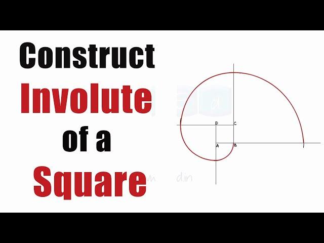 Draw An INVOLUTE of a SQUARE - Easy Steps - Engineering Curves - Engineering Drawing