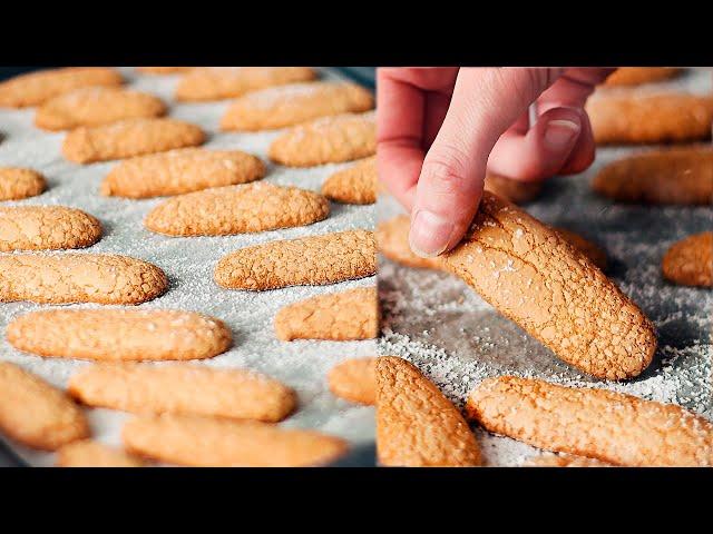 The simplest recipe for COOKIES in 15 minutes. Cookies for tiramisu at home.