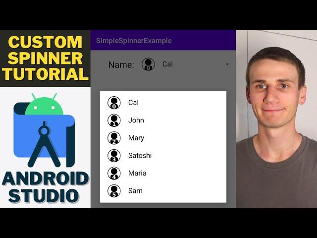 Spinner Example Android Studio Tutorial - Custom Spinner Adapter