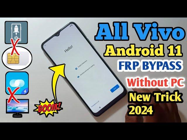 Vivo Y12s || Vivo Y20 Frp Bypass Android 11 | Vivo Y12/Y20G/Y20i Google Account Unlock || without PC