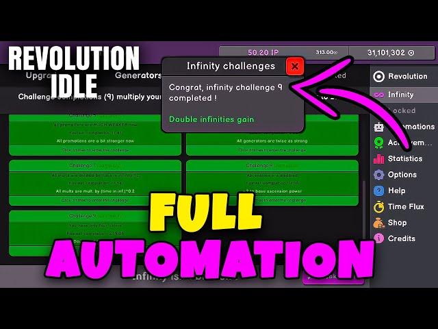 FULL AUTOMATION, ALL CHALLENGES, INFINITY BREAK // REVOLUTION IDLE