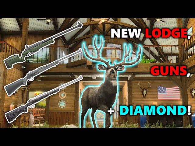 NEW FREE trophy lodge and getting a DIAMOND with the new guns! | theHunter: Call of the Wild