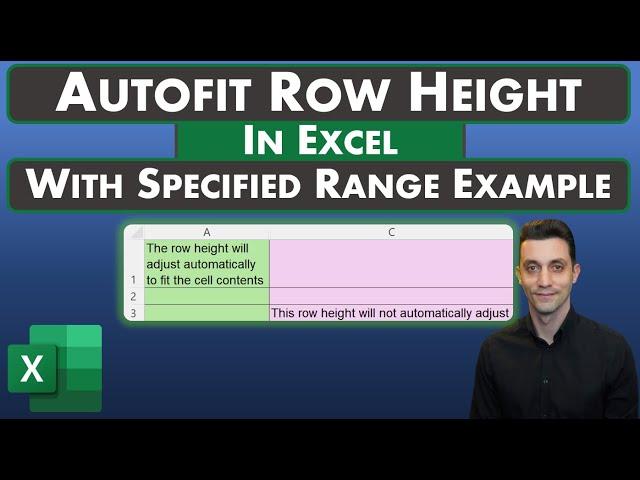 Excel Tips - Autofit Row Height to Cell Contents | Auto Text Wrap | Apply to Specified Range Example