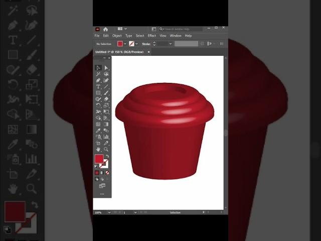 3D Effect | Create A Plastic Water Pot. #adobeillustratortutorial #graphicdesign #3deffect #shorts