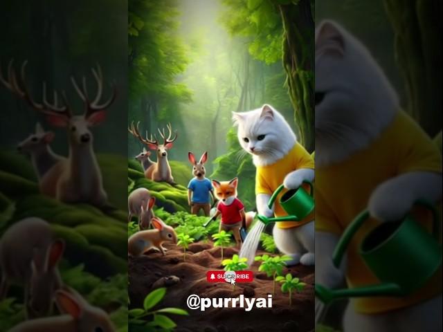 Fluffy Cat Saved the Jungle! #shorts #cutecat#shortsfeed