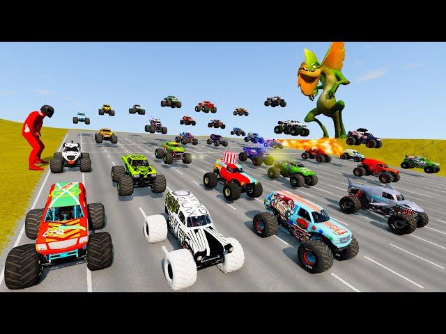 El Toro Loco, Grave Digger, Megalodon Epic Racing - BeamNG Random