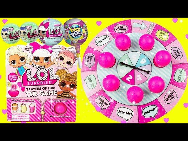 LOL SURPRISE GAME Pikmi Pop Surprises Fun Board Game The Queen, Sugar Queen, Moana, Maui