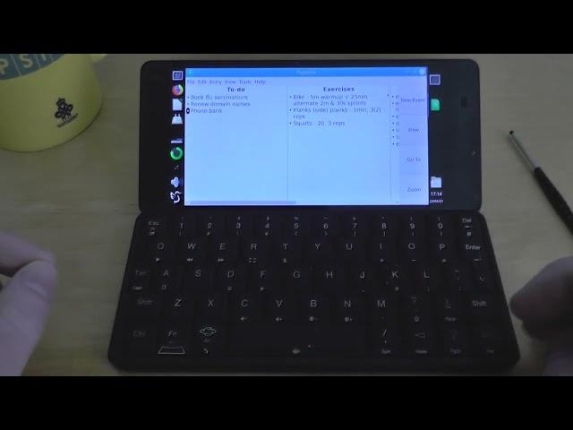 Pygenda v0.2.7 (alpha) on Linux on a Gemini PDA