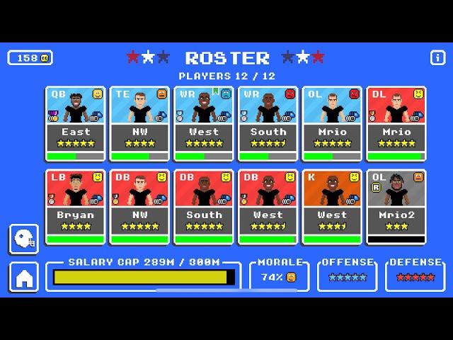 How to make a 5 star team in retro bowl