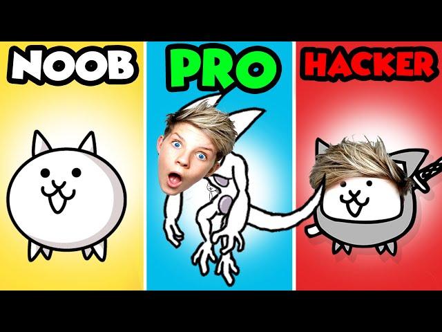 NOOB vs PRO vs HACKER In BATTLE CATS! Prezley