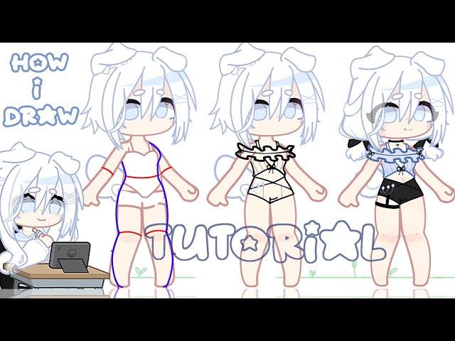 ˚ ₊• how i draw outfit... clothes tutorial // gacha clup||cinnamoroll_official •₊˚