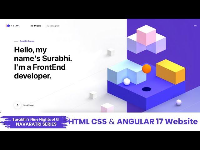 HTML,CSS & ANGULAR Website design -Surabhi’s Nine Nights of UI- NAVARATRI SERIES-DAY 9(Purple)