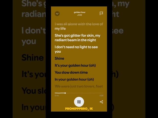 Golden hour | Song edit | By promippp | #shorts #song #goldenhour #best #lyrics #edit #mood