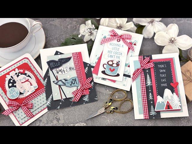 Cardmaking with Patterned Paper | QUICK 5 MINUTE CARDS | Photoplay Yeti for Winter Collection