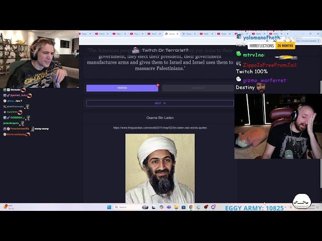 xQc Reacts to Tectone playing Twitch or Terrorist