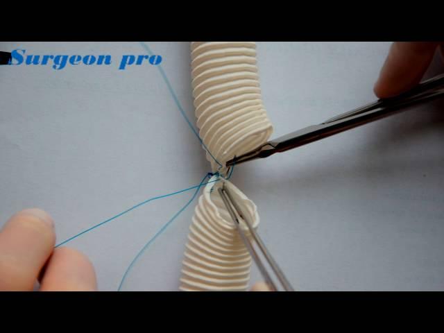 Vascular suture #2 Tie down technique.  Surgeon Pro | Сосудистый шов, якорная техника. 1080p