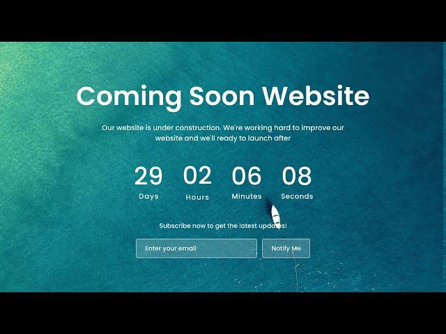 How to Make Coming Soon Website in HTML CSS & JavaScript