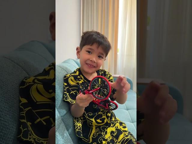 Alibek Shows a Mini Bicycle #shorts #funny #alibekfamily