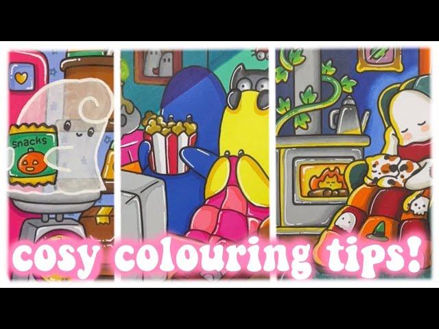 Cute, Comfy & Cosy Colouring Tips, Tricks, Techniques! | Transparency, TV Lighting, Fire Glow