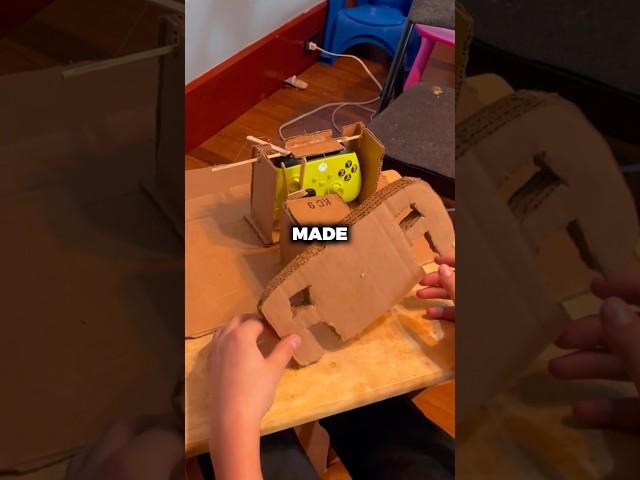 He Made His Own Steering Wheel With Cardboard! (:kristineweicker49)