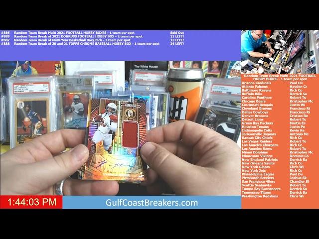 Break #886 Random Team Break Multi 2021 FOOTBALL HOBBY BOXES - 1 team per spot 9-10-21