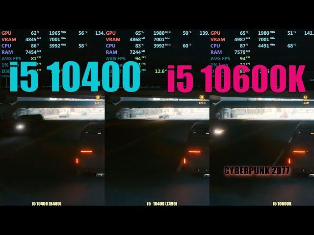 i5 10400f vs i5 10600k - 13 Games Tested