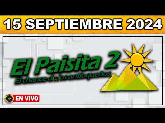 Resultado PAISITA 2 DOMINGO 15 de septiembre de 2024 #chance #paisitanoche