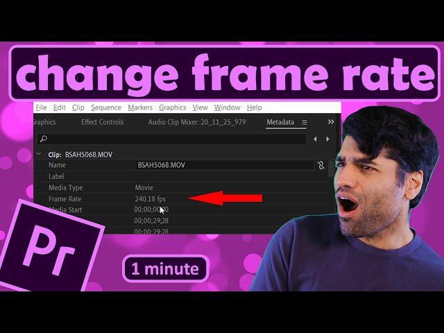 Change frame rate without changing speed Premiere Pro