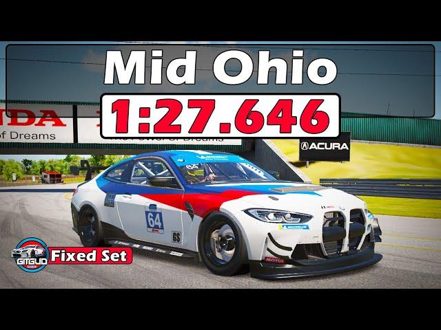 iRacing BMW M4 GT4 Mid Ohio Track Guide - 1:27.646