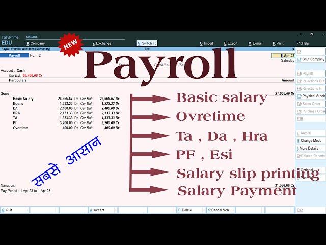 payroll in tally prime | payroll in tally | payroll management in tally prime | payrorll