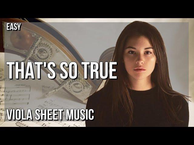 SUPER EASY Viola Sheet Music: How to play That's So True  by Gracie Abrams