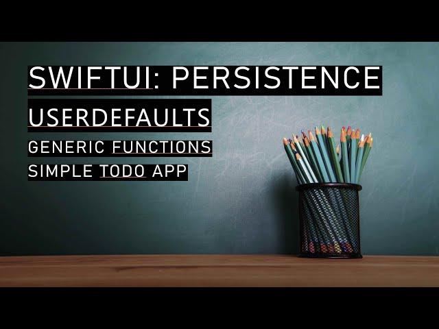 SwiftUI save data with UserDefaults and generic functions