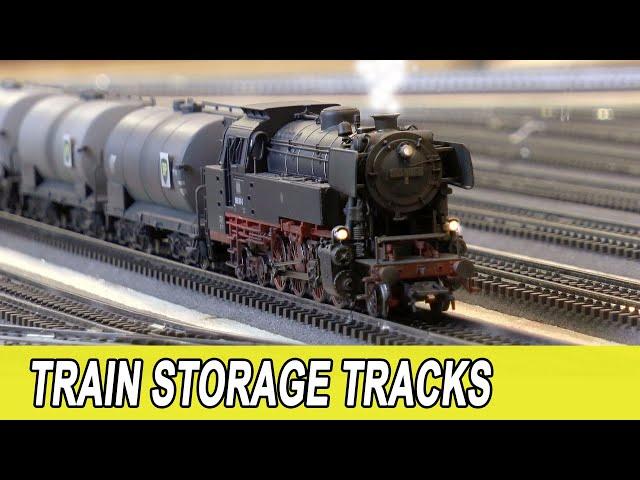 Train storage tracks on the Model Railway. Planning, using and configuring.