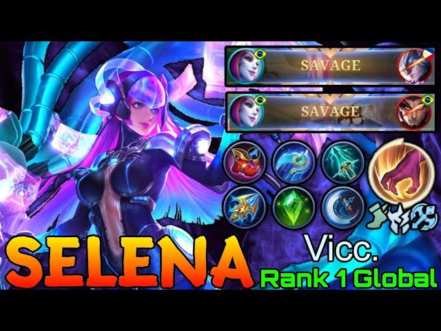 2x SAVAGE Selena Deadly Jungler - Top 1 Global Selena by Vicc. - Mobile Legends