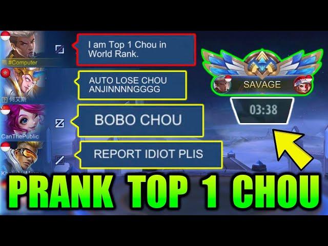 PRANK TOP 1 CHOU WORLD RANK | 3 Minutes SAVAGE !!! TEAM AUTO TOXIC