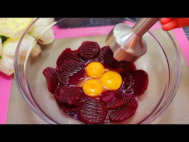 Whisk the beetroot with egg and you will be delighted from results! Quick, Easy and tasty for tea